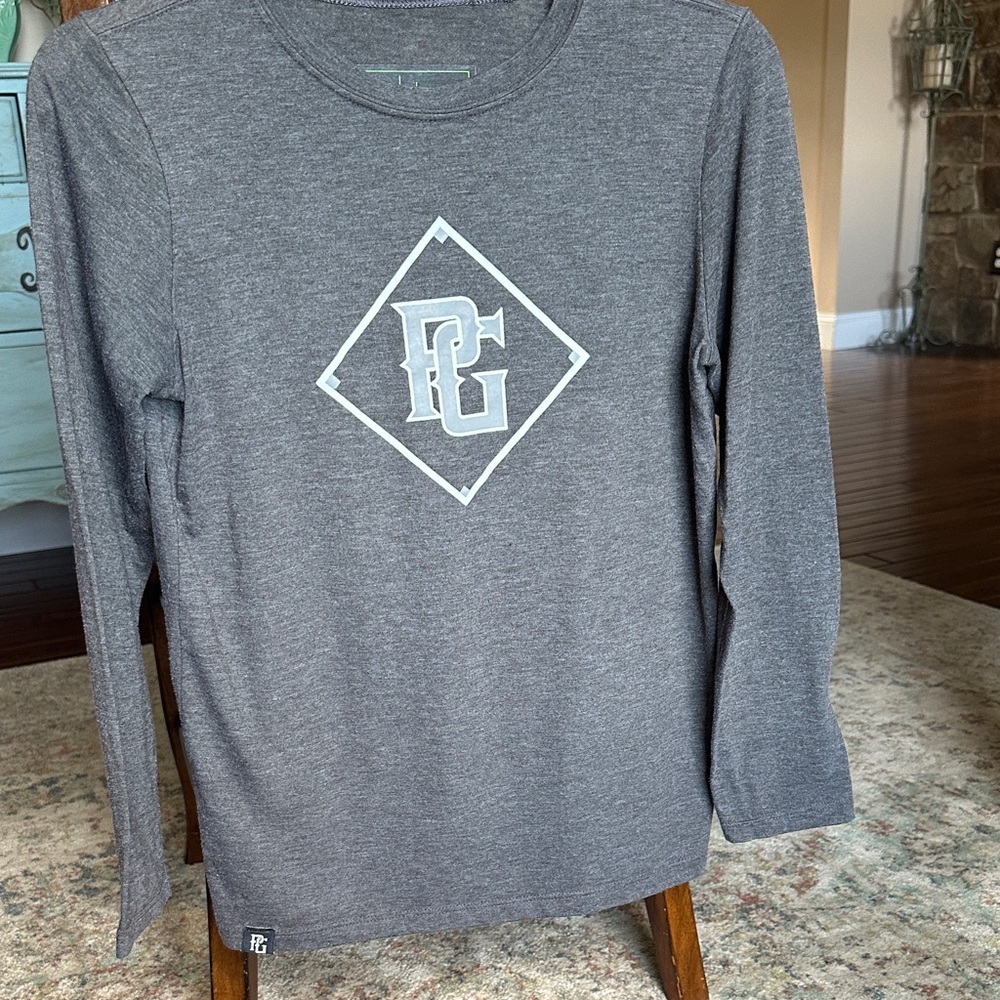 Logo Charcoal Long Sleeve Kids Tee
